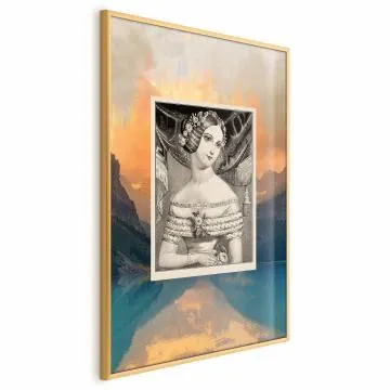 Plakat Retro portret 60x90 cm z ramą złotą bez marginesu