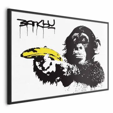 Plakat Bananowy pistolet 90x60 cm z ramą czarną bez marginesu