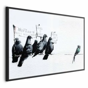 Plakat Ksenofobiczne gołębie 30x21 cm z ramą czarną bez marginesu