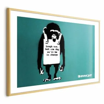Plakat Zła małpa 60x40 cm z ramą złotą z marginesem
