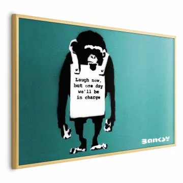 Plakat Zła małpa 90x60 cm z ramą złotą bez marginesu