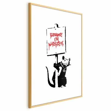 Plakat Worthless 60x90 cm z ramą złotą z marginesem