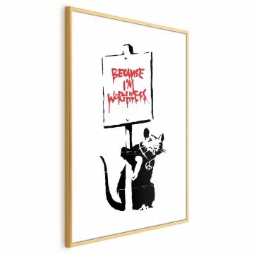 Plakat Worthless 60x90 cm z ramą złotą bez marginesu