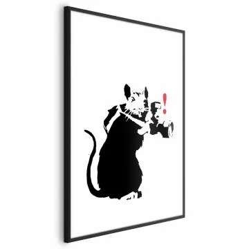Plakat Szczur fotograf 29,7x42 cm z ramą czarną bez marginesu