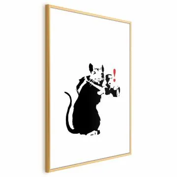 Plakat Szczur fotograf 60x90 cm z ramą złotą z marginesem
