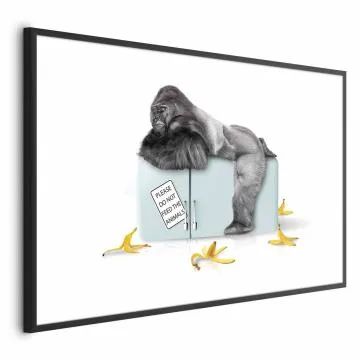 Plakat Głodny goryl 60x40 cm z ramą czarną z marginesem