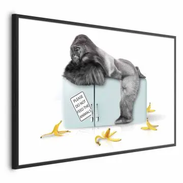 Plakat Głodny goryl 60x40 cm z ramą czarną bez marginesu