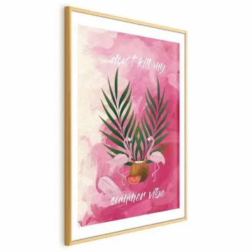Plakat Summer Vibe 60x90 cm z ramą złotą z marginesem