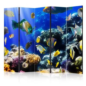 Parawan akustyczny Zwierzęta 225x172 cm 5-częściowy czarny