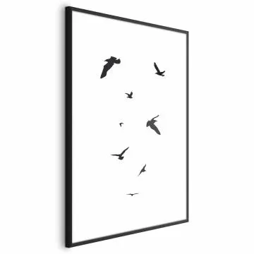 Plakat Wieczorny lot 21x30 cm z ramą czarną z marginesem