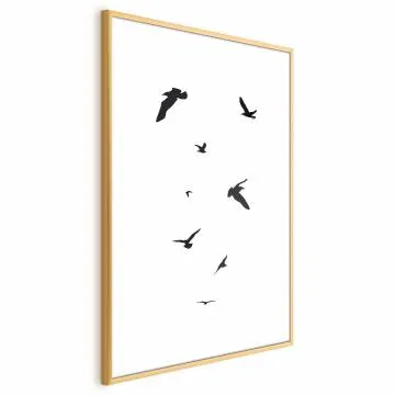 Plakat Wieczorny lot 21x30 cm z ramą złotą z marginesem