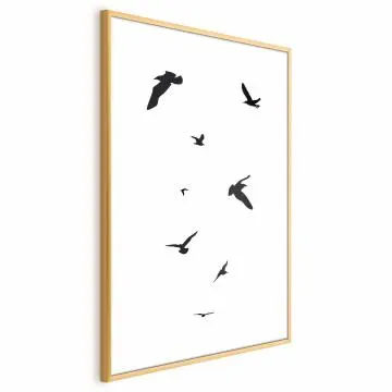 Plakat Wieczorny lot 60x90 cm z ramą złotą bez marginesu