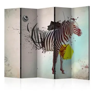 Parawan jednostronny Dla dzieci 225x172 cm 5-częściowy beżowy