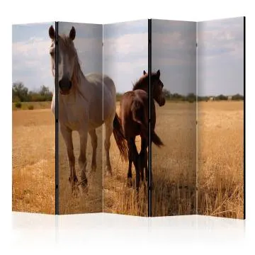 Parawan akustyczny Zwierzęta 225x172 cm 5-częściowy beżowy
