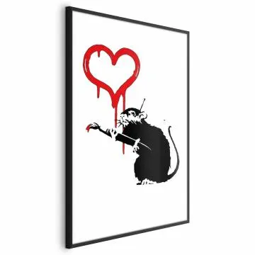 Plakat Love Rat 40x60 cm z ramą czarną bez marginesu