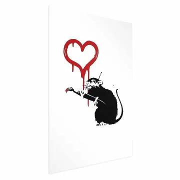 Plakat Love Rat 60x90 cm bez ramy z marginesem