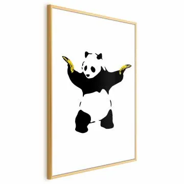 Plakat Panda with Guns 29,7x42 cm z ramą złotą bez marginesu