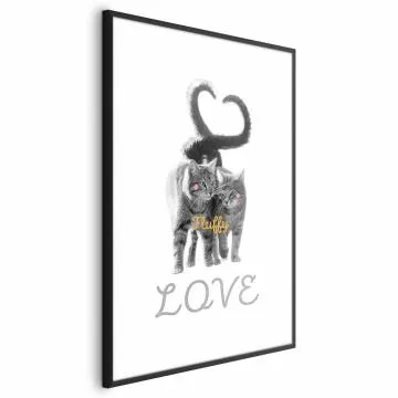 Plakat Fluffy Love 60x90 cm z ramą czarną z marginesem
