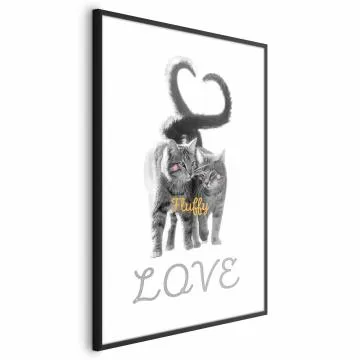 Plakat Fluffy Love 21x30 cm z ramą czarną bez marginesu