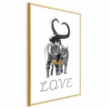 Plakat Fluffy Love 29,7x42 cm z ramą złotą bez marginesu