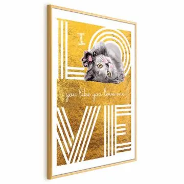 Plakat Miłość 40x60 cm z ramą złotą z marginesem