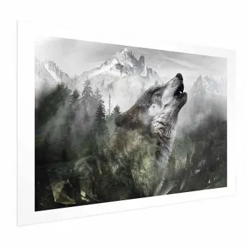 Plakat Wyjący wilk 42x29,7 cm bez ramy z marginesem