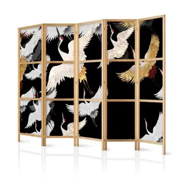Parawan japoński Orient 225x172 cm 5-częściowy czarny