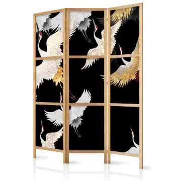 Parawan japoński Orient 135x172 cm 3-częściowy czarny