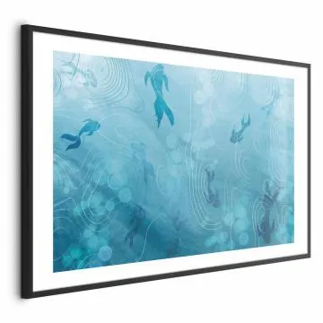 Plakat Japoński staw 42x29,7 cm z ramą czarną z marginesem