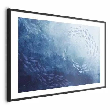 Plakat Morska toń 42x29,7 cm z ramą czarną z marginesem