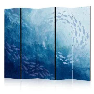 Parawan jednostronny Zwierzęta 225x172 cm 5-częściowy niebieski