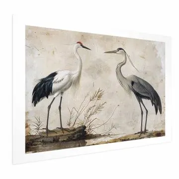 Plakat Ptaki z ryciny 60x40 cm bez ramy z marginesem