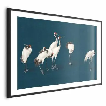 Plakat Wieczór nad stawem 60x40 cm z ramą czarną z marginesem