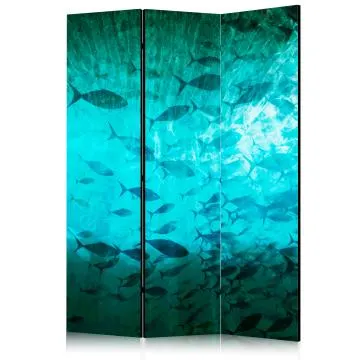 Parawan akustyczny Zwierzęta 135x172 cm 3-częściowy turkusowy