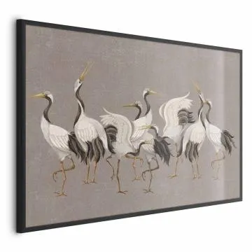 Plakat Taniec żurawi 42x29,7 cm z ramą czarną bez marginesu