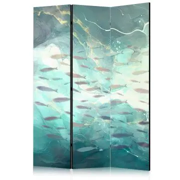 Parawan akustyczny Zwierzęta 135x172 cm 3-częściowy turkusowy