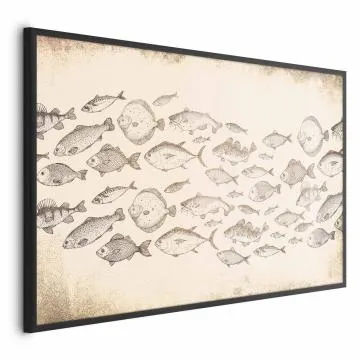Plakat Subtelne rybki 90x60 cm z ramą czarną bez marginesu