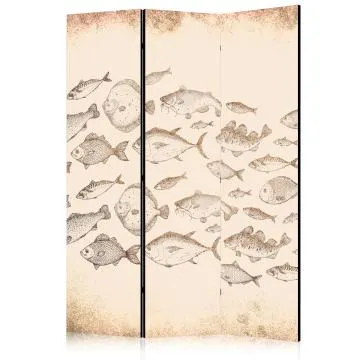 Parawan akustyczny Zwierzęta 135x172 cm 3-częściowy beżowy