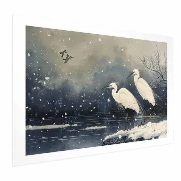 Plakat Czaple nad stawem 30x21 cm bez ramy z marginesem
