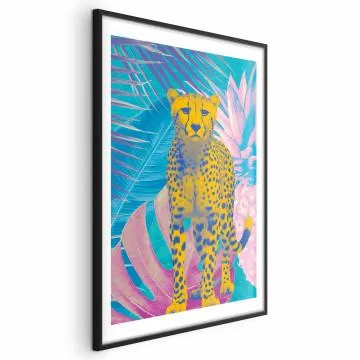Plakat Egzotyczny Lampart 40x60 cm z ramą czarną z marginesem