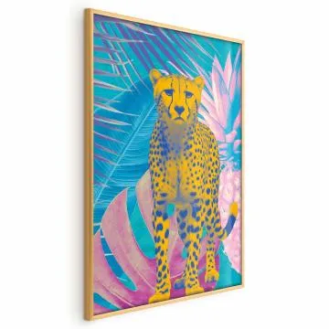 Plakat Egzotyczny Lampart 29,7x42 cm z ramą złotą bez marginesu