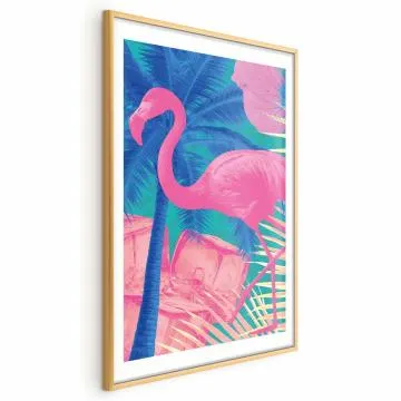Plakat Abstrakcyjny Flaming 40x60 cm z ramą złotą z marginesem