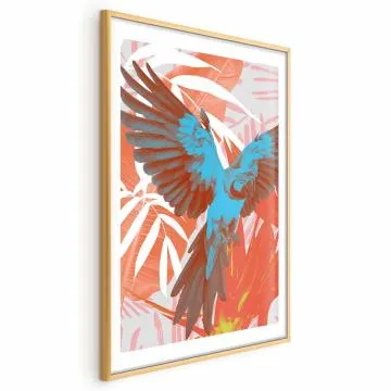 Plakat Egzotyczne skrzydła 29,7x42 cm z ramą złotą z marginesem