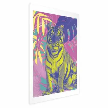 Plakat Kolorowy tygrys 60x90 cm bez ramy bez marginesu