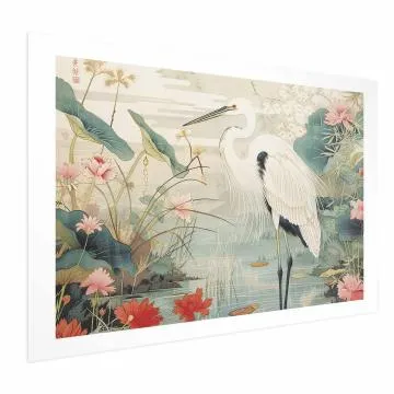 Plakat Nad azjatyckim stawem 90x60 cm bez ramy z marginesem