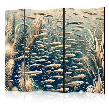 Parawan dwustronny Zwierzęta 225x172 cm 5-częściowy wielokolorowy