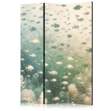 Parawan dwustronny Zwierzęta 135x172 cm 3-częściowy beżowy