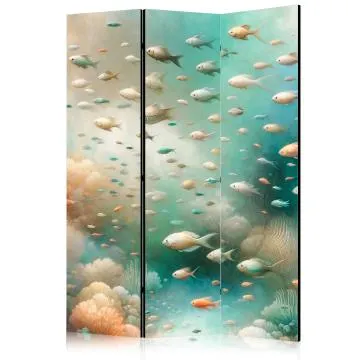 Parawan dwustronny Zwierzęta 135x172 cm 3-częściowy zielony