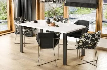 Stół rozkładany GARANT 80(170)x80 biały połysk
