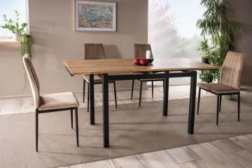 Stół rozkładany GD-017 110(170)x74 dąb artisan/czarny mat